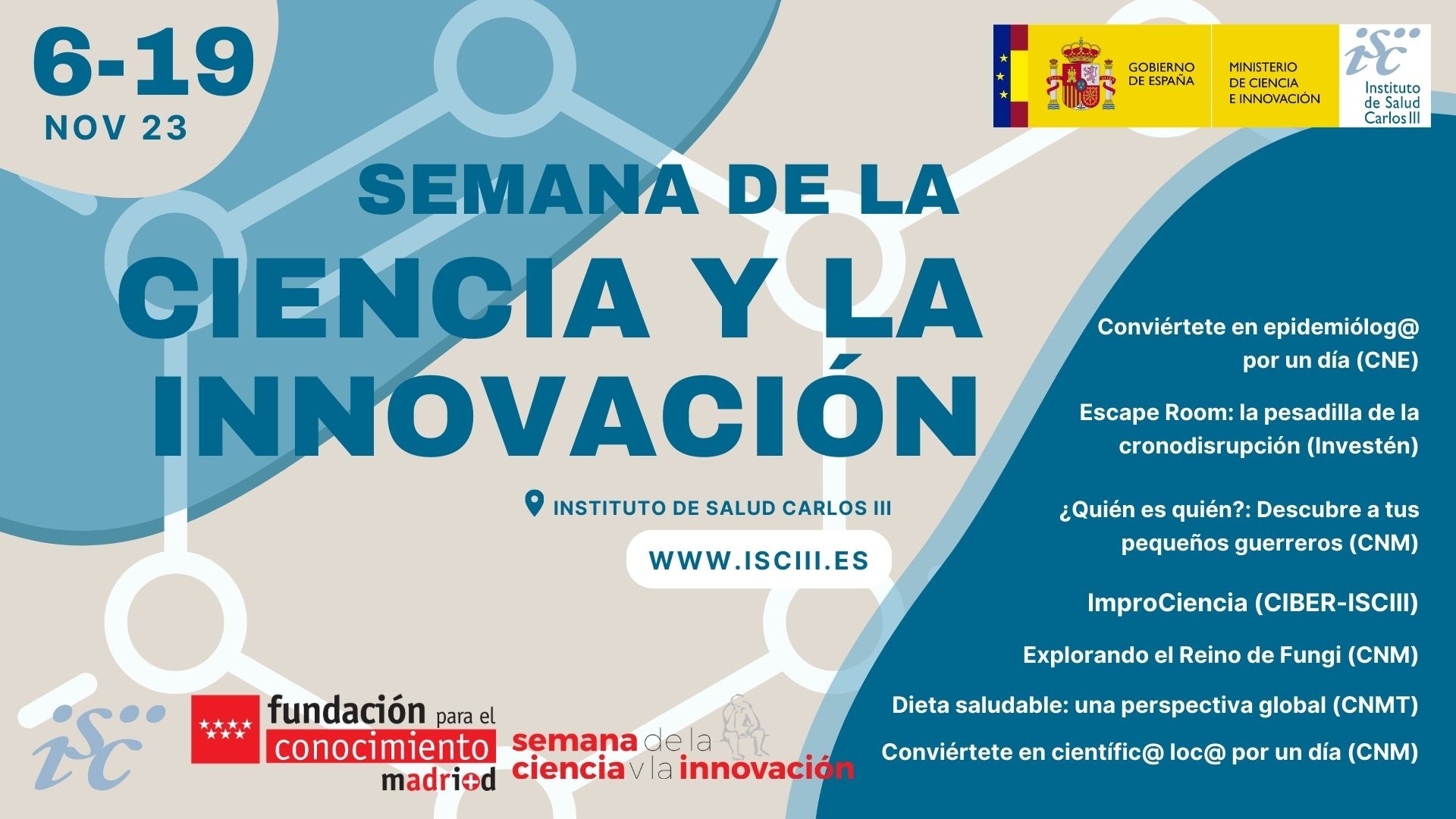 El ISCIII se suma un año más a la Semana de la Ciencia: estas son las actividades programadas